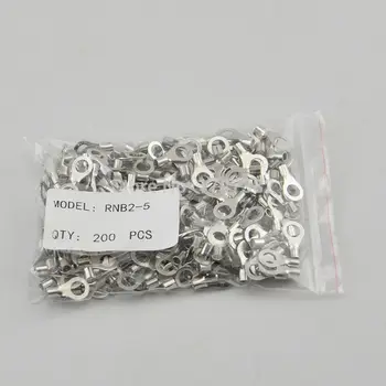 

200PCS RNB2-5 Non-insulated ring terminal electrical wire crimp naked connector AWG 16-14