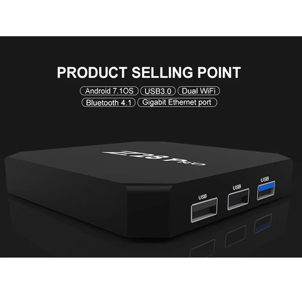  Chycet Z28 PRO Smart Android 7.1 TV Box RK3328 Quad Core 64 Bit 4K H.265 USB3.0 2GB 16GB Mini PC Wi - 32950877578