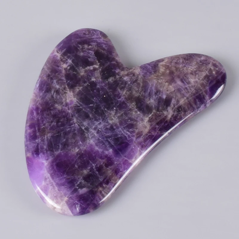 Amethyst Acupuncture Scraping Board Gua Sha Massage Tool Natural Stone China Traditional SPA Body Face Healing Health Care tumbeelluwa 1lb 460g natural amethyst rough stones healing irregular raw gemstone for chakra balancing meditation