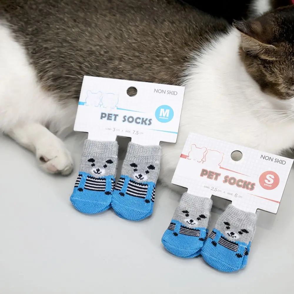 

2 Pairs/SET Pet Dog Shoes Anti-Slip Knit Socks Small Dogs Cat Socks Chihuahua Paw Protector Booties Accessories Pet Products