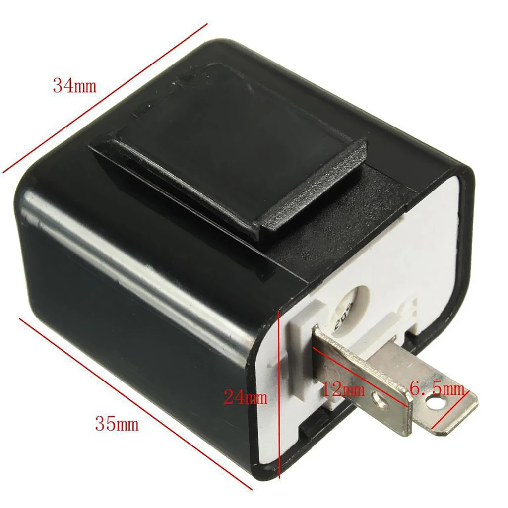 1 Pcs LED Flasher 12V 2 Pin Adjustable Frequency Relay Turn Signal Indicator For Honda Kawasaki Suzuki Etc 