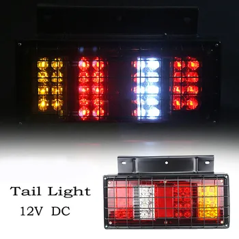 

2x Square Iron frame Rear Stop LED Lights Tail Indicator Lamp Trailer Truck Van Offroad Driving Lights LED for Car Tractor