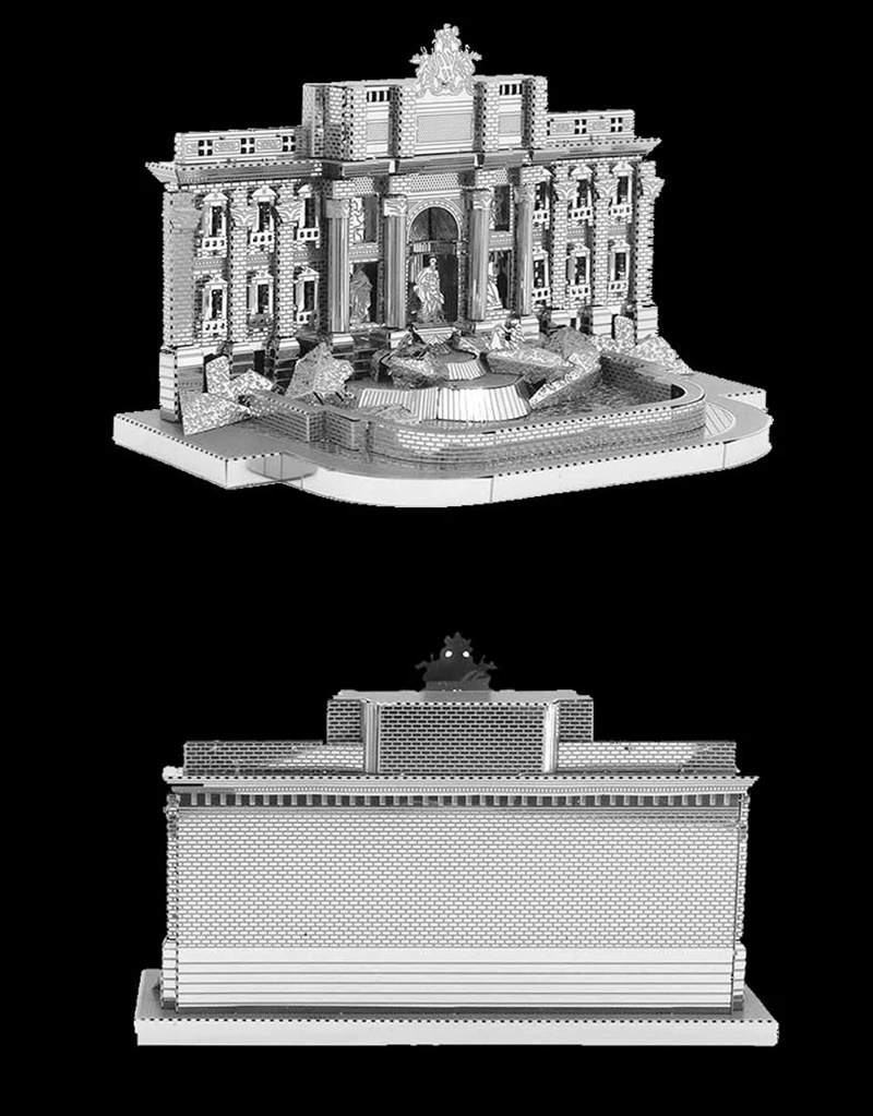 Набор из 2 предметов, Nanyuan, 3D металлическая головоломка, фонтан Треви и василика Святого Петра, строительная модель, сделай сам, лазерная резка, сборка, головоломка, игрушки