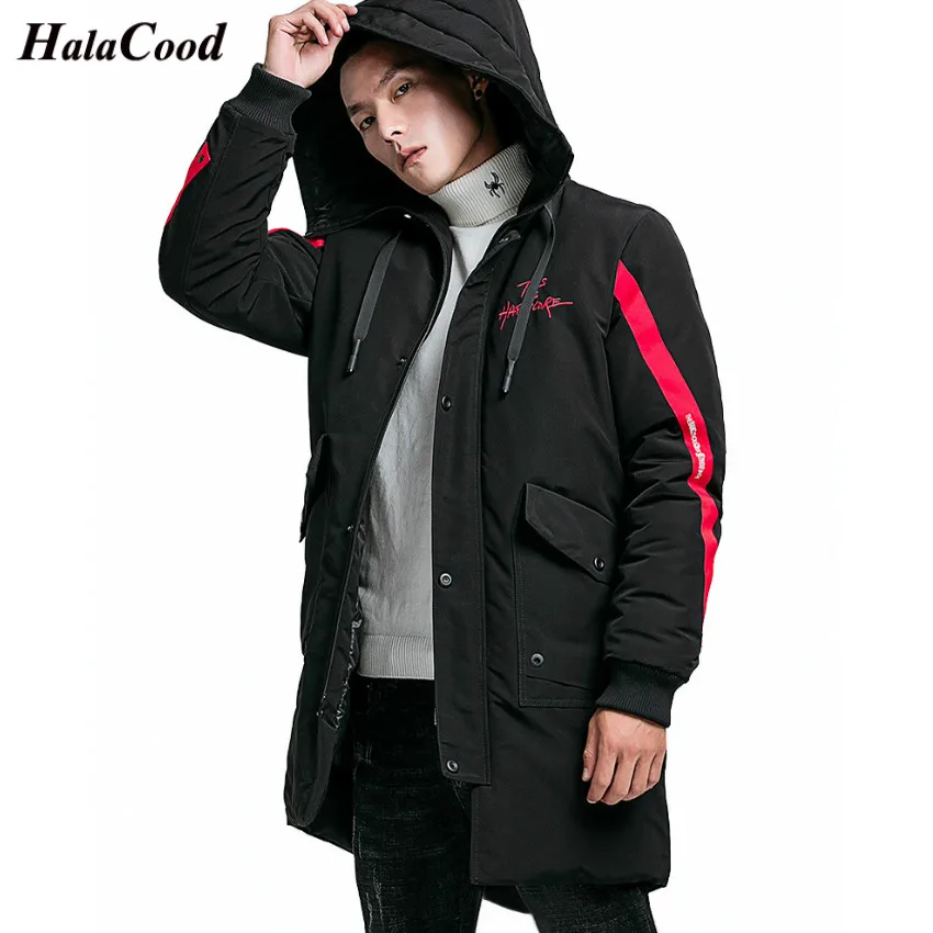 Качественная зимняя мужская Классическая хлопковая стеганая куртка парка с длинным капюшоном Пальто мужское пальто с капюшоном мужские модные утепленные куртки верхняя одежда - Цвет: Black 389