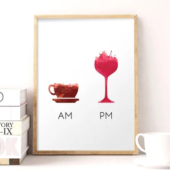 

Funny Wine Quote Less Whine More Wine Poster Canvas Art Print , Wine Wall Picture Canvas Painting Bar Art Decor
