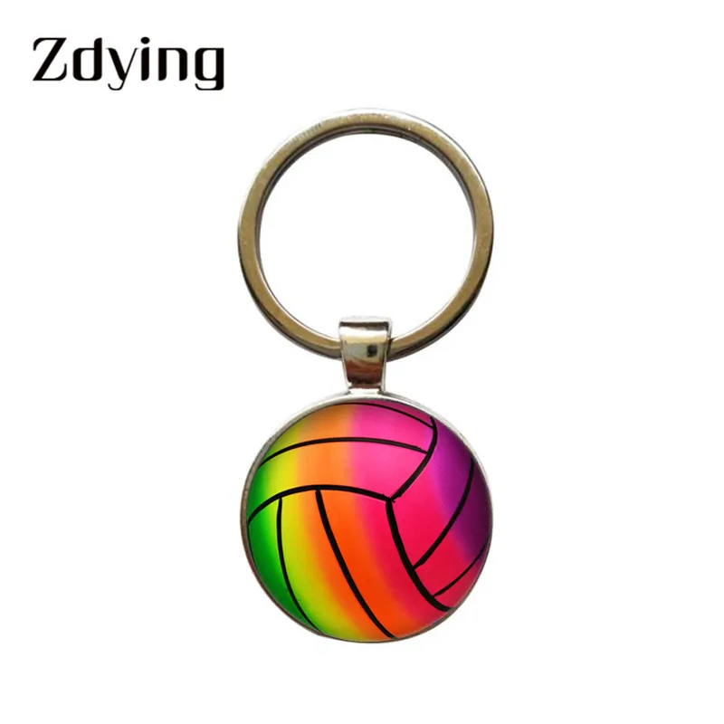 Брелок ZDYING Fashion для игры в волейбол баскетбол стекло фото круглый брелок с