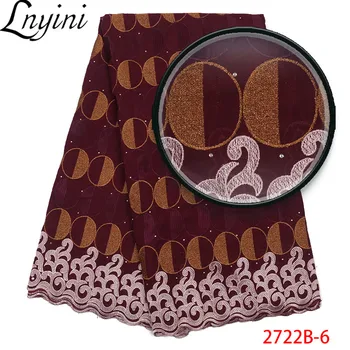 

High Quality Nigerian African Dry Lace Fabric for Men Cotton Dry Lace Fabrics with Stones Swiss Voile Lace in Switzerland L2722B
