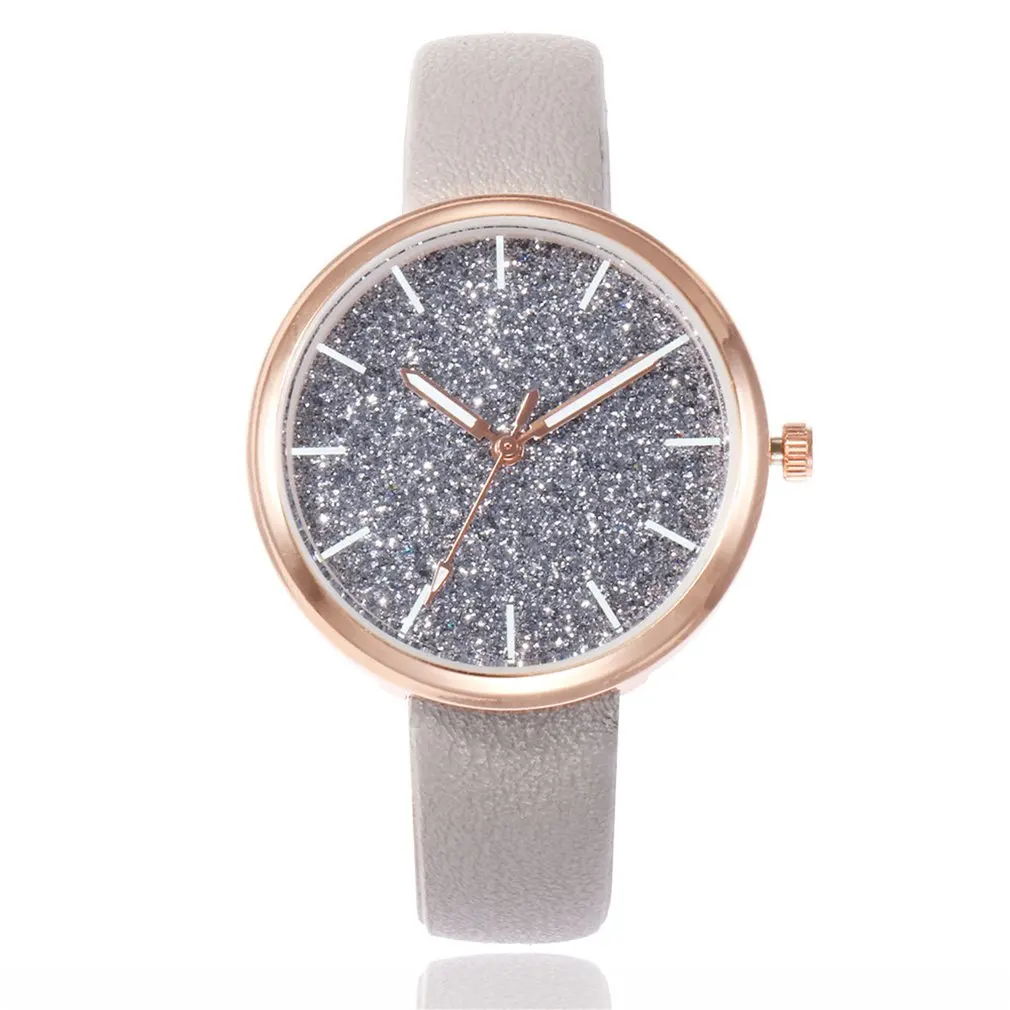 Роскошные Звездные женские часы кожаные кварцевые женские часы-браслет Простые повседневные часы для влюбленных наручные часы для девочек Relogio подарки - Цвет: 5