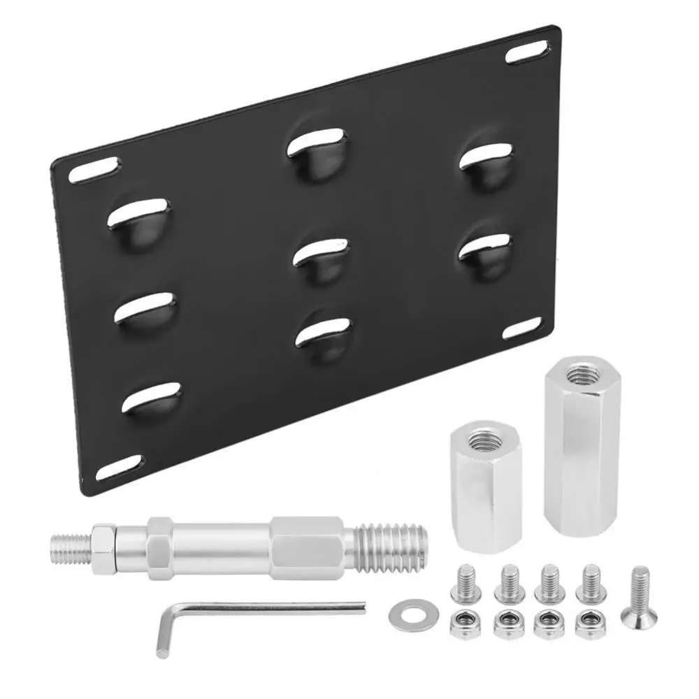 Front Bumper Tow Hook License Plate Mounting Bracket Holder for Audi A4