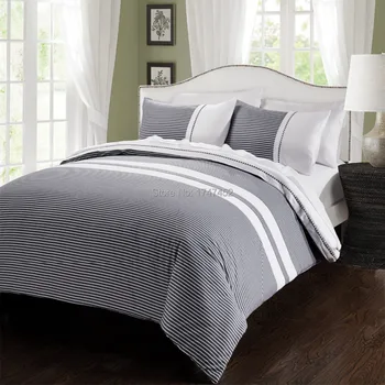 

Yarn dyed Stripe Duvet cover set Blue