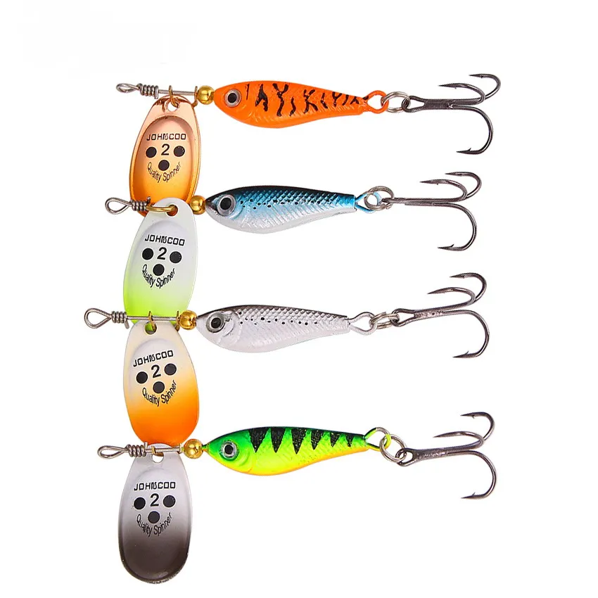 

4pcs Metal Fishing Lure 11g 15g 20g Spoon Lure Spinner Bait Fishing Tackle Hard Bait Isca Artificial With Treble Hook