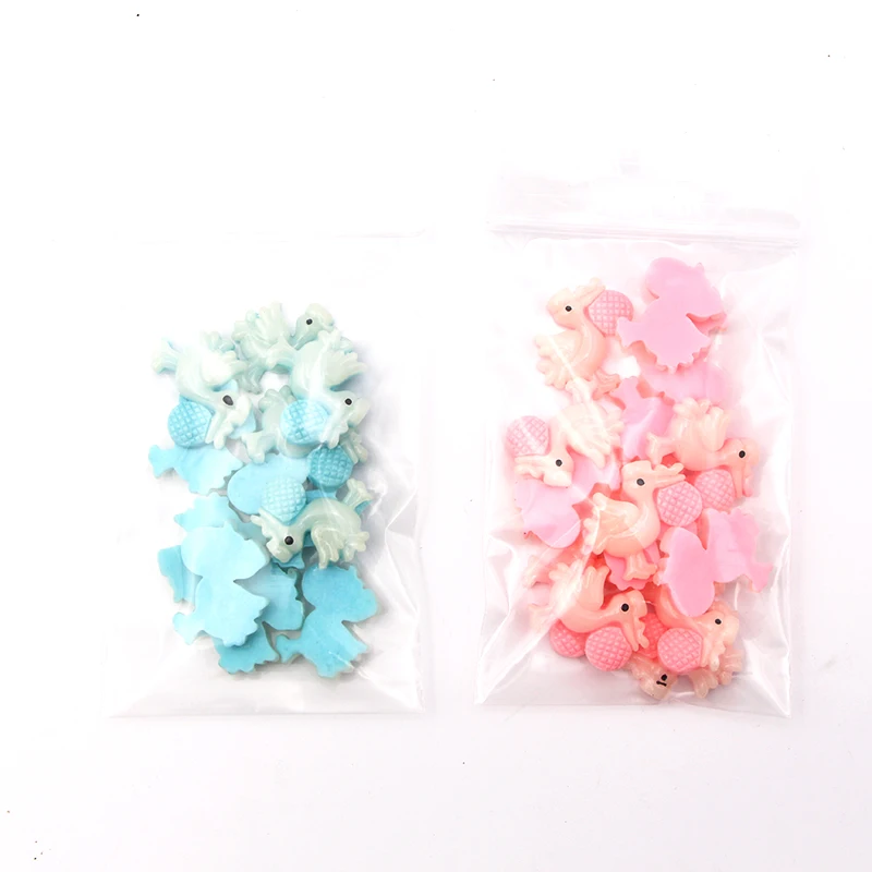 30pcs Pink Blue Mini Resin Stork Baby Shower Favor Christening Party Favor Decor Birth Announcement Cake Gift Box Decorations