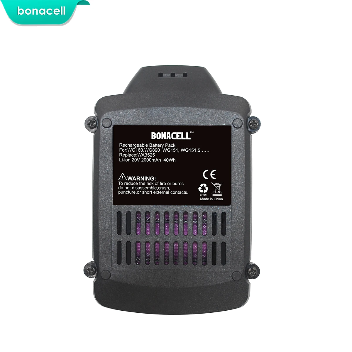 Аккумуляторная батарея bonacel 20 в 3500 мАч WA3525 для WORX WA3742 WG155 WG160 WG255 WG545 WA3520 WA3760 WA3553