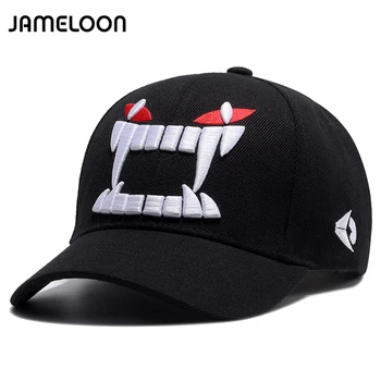 

[JAMELOON] white 3D embroidery teeth face baseball cap adult snapback caps cotton hat Boys bone summ