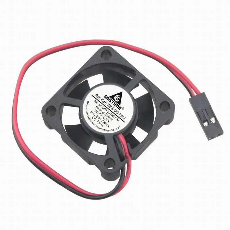 

Gdstime 1 Piece DC 5V Raspberry Pi Cooling Fan 30mm x 10mm 2Pin Dupont Small Brushless Cooler 3cm 3010 30x30x10mm