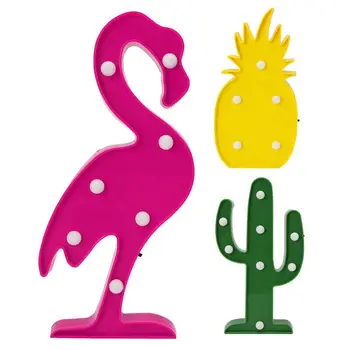 

Flamingo Pineapple Cactus LED Night Lamp Lights For Party Wedding Decor