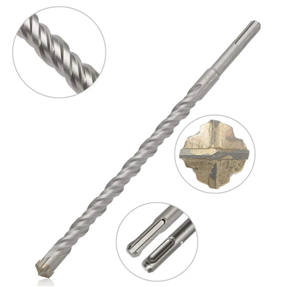 1 шт. 16*450 мм SDS Plus Crosshead двойной спиральный молоток сверла по дереву скрученный Круглый хвостовик твист электрический молоток сверло