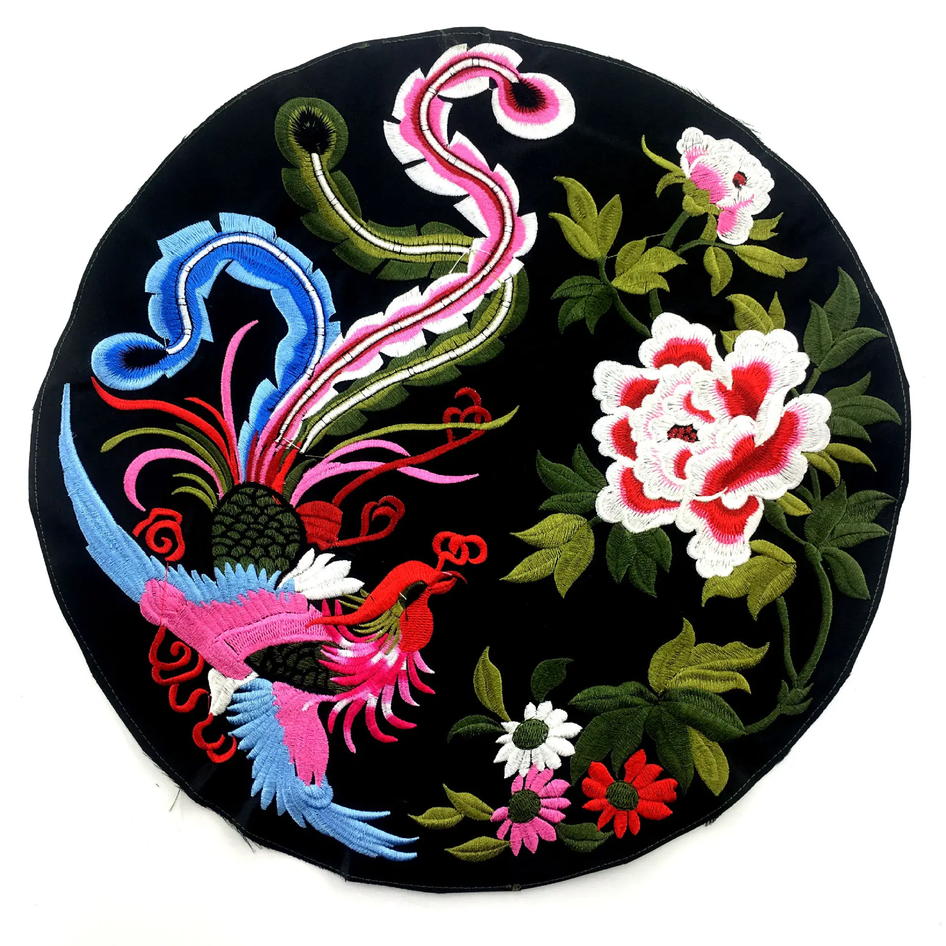 

Big Round Embroidery Patches Ethnic Miao Patch Garment Sewing Accessories Clothing Bag Diy Embroidered Flower Decor Chinese Folk