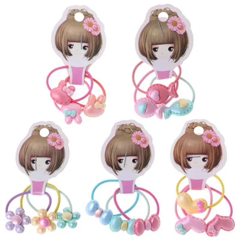 

Hair Band Ponytail Cute Hair Rope Girls Kids Cartoon Floral Decoration Headwear Children Headband Elastic Bowknot