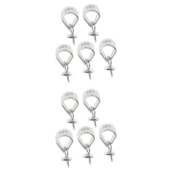 

10 Pieces Sterling Silver Clip Pinch Bails for Pearls Pendants & Findings