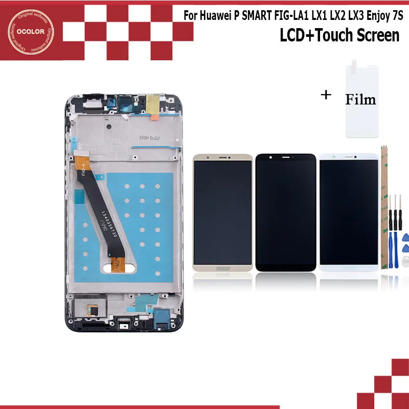 Цветной для Huawei P SMART FIG-LA1 LX1 LX2 LX3 ЖК-дисплей + сенсорный экран рамка Инструменты