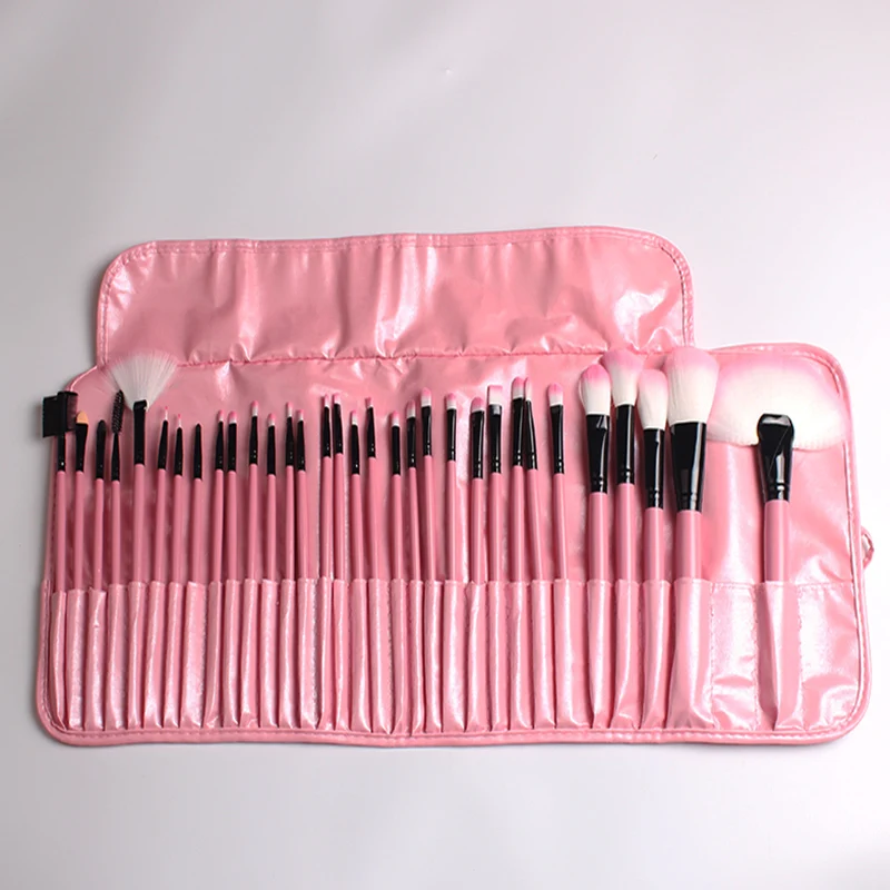 32 pcs مواد تجميل احترافية ماكياج فرش مجموعة الجمال أساسيات الأساس عينيه كحل الشفاه Pincel الوردي المكياج فرشاة