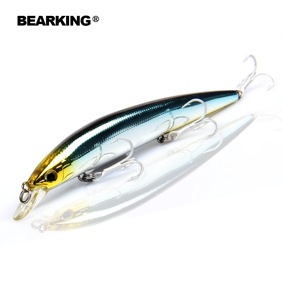 

Bearking Bk17-M59 Wobbler Minnow 128mm 14.8g 2017 new hot sale 1PC Fishing Lure Depth Hard Bait Long Tongue Minnow Lure