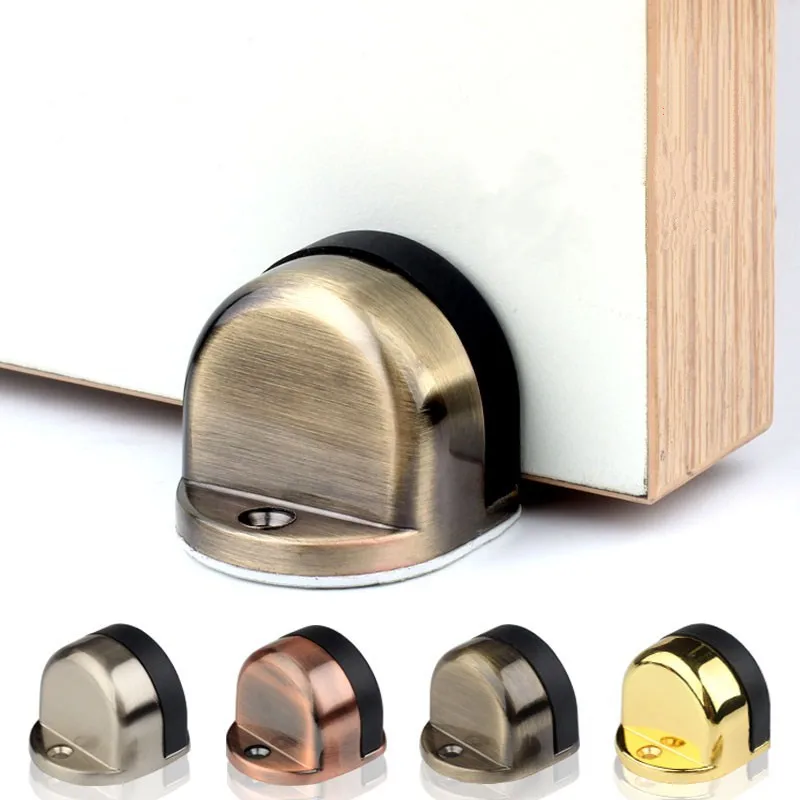 Practical rubber door stopper Door Stops Brushed zinc alloy Floor