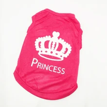 Pet Canine Vest Garments XS S M L T-shirt Cat Pet Princess Crown Shirt Canine Attire