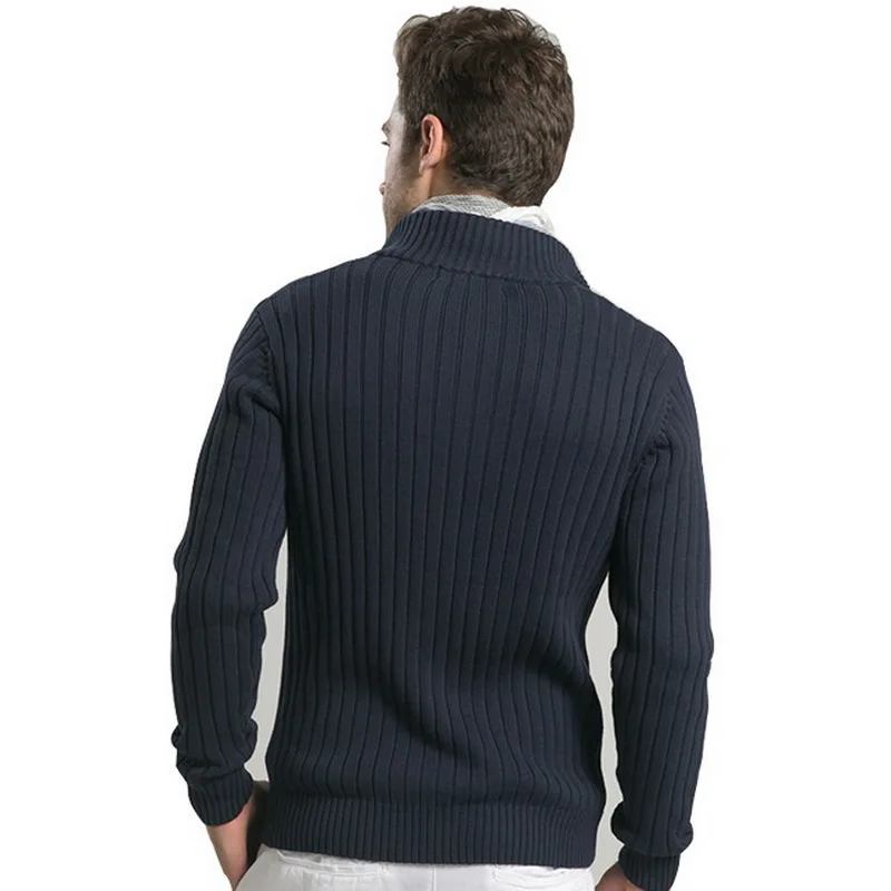 4 цвета! Uwback брендовый зимний толстый шерстяной кардиган для мужчин размера плюс 3XL повседневные однотонные свитера для мужчин воротник стойка OA037
