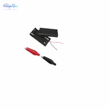 50Pcs 2xAA Battery Case Holder Socket Wire Junction Boxes With Wires, Switch&Cover, Black+Red Crocodile Alligator Clip