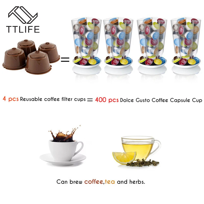 TTLIFE Новые 3 шт. многоразового combinacapsule Кофе капсула nescafe 6 цветов Dolce Gusto многоразового пользования combinacapsule капсулы 1 ложка+ 1 щетка