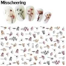 Серия цветов переводные наклейки для ногтей Сакура Маргаритка Лаванда цветочный узор 3d переводная Наклейка Маникюр дизайн ногтей украшение