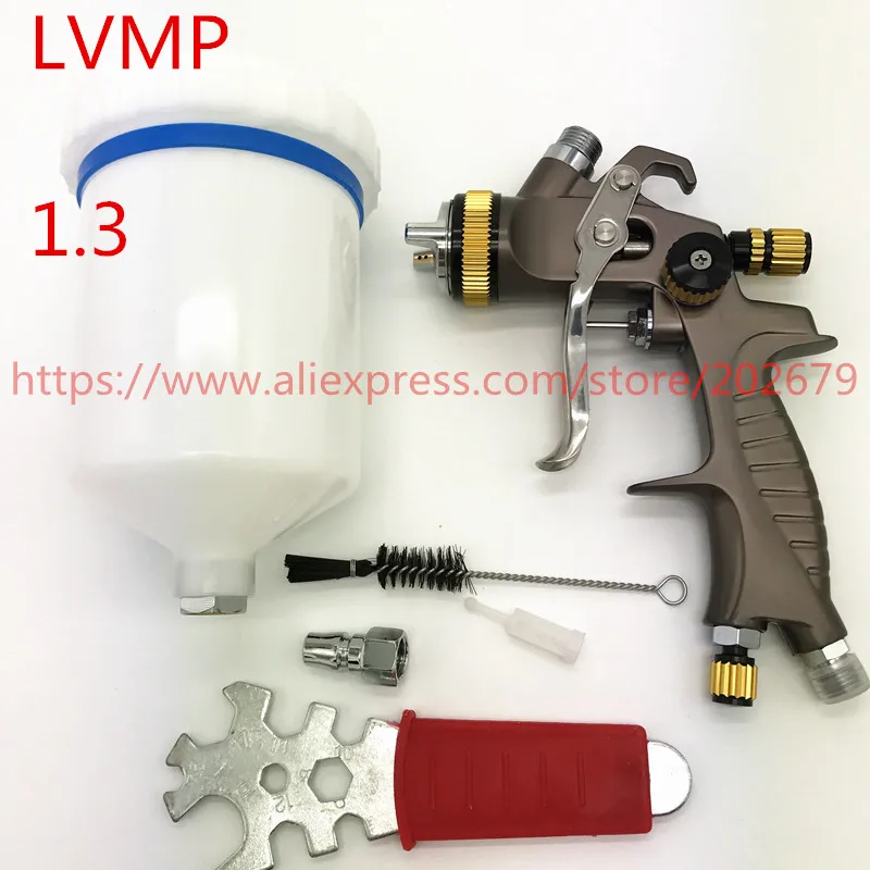 

free shipping LVMP spray gun 1.3mm gravity feed type paint gun 600ml paint sprayers spray painting gun professional quality