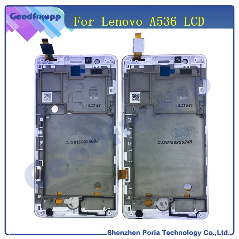LEN030 For Lenovo A536 LCD Display Touch Digitizer Screen Assembly with frame Complete Free Shipping(2)
