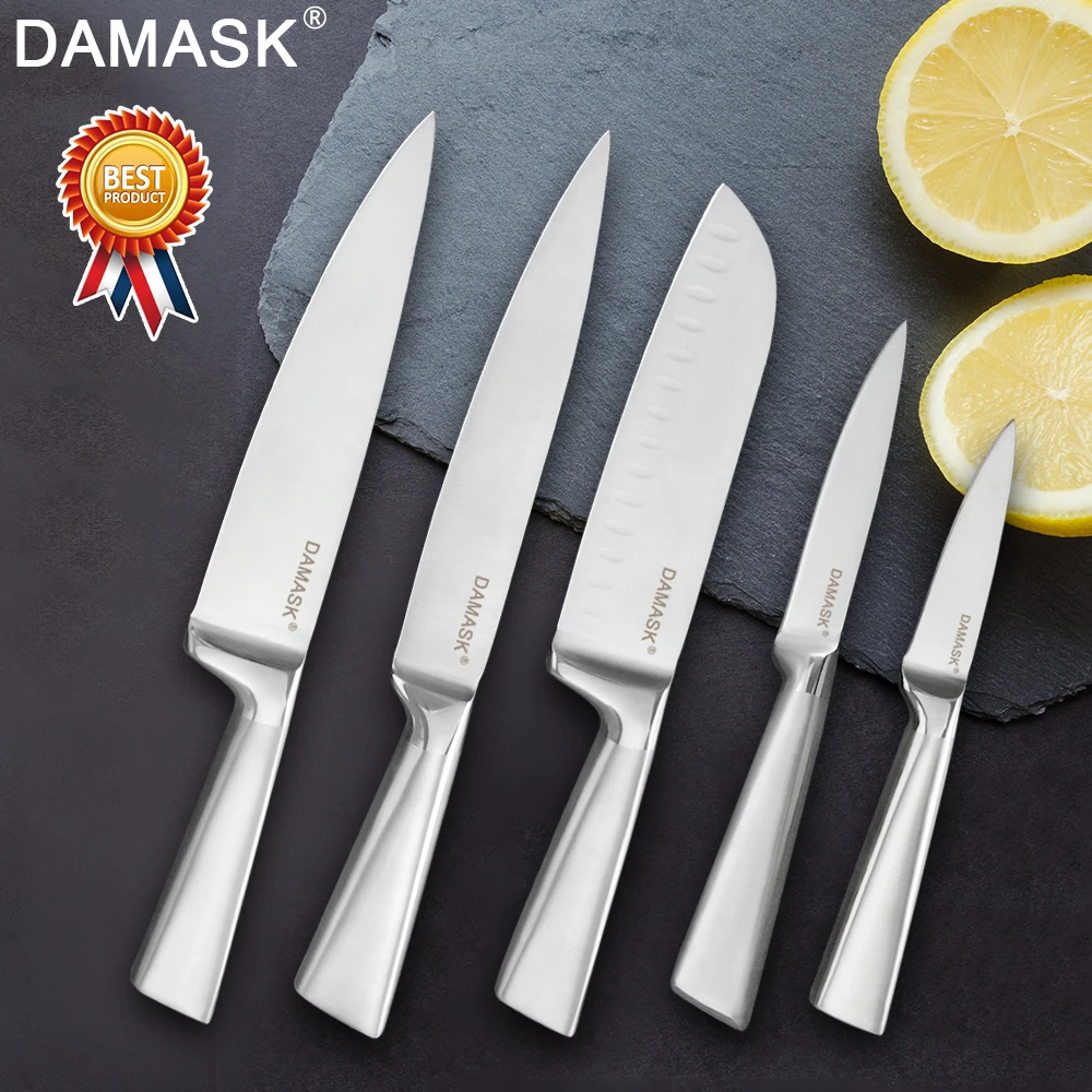 

Damask Kitchen Knives Set Stainless Steel Knife Set European Chef Knife Professional Meat Cleaver Simple Modern Kitchen Knife