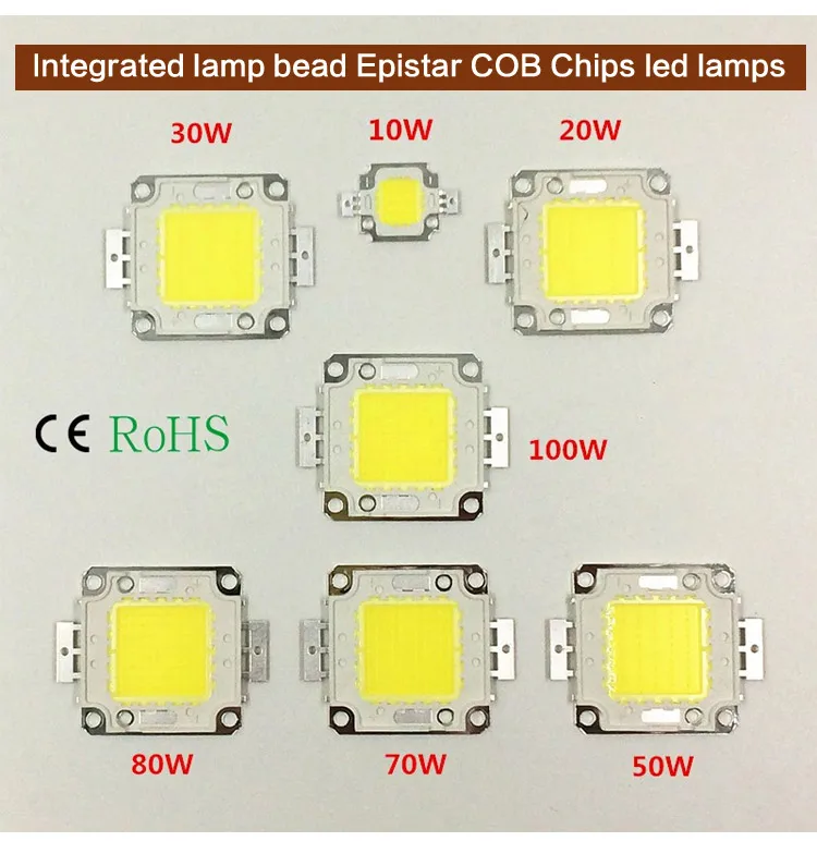 Светодиодный бусы COB чип высокой мощности Яркость 10 W 20 W 30 W 50 W 70 W 100 W нужно драйвер DIY для прожектор Точечный светильник светодиодный УДАРА фишек