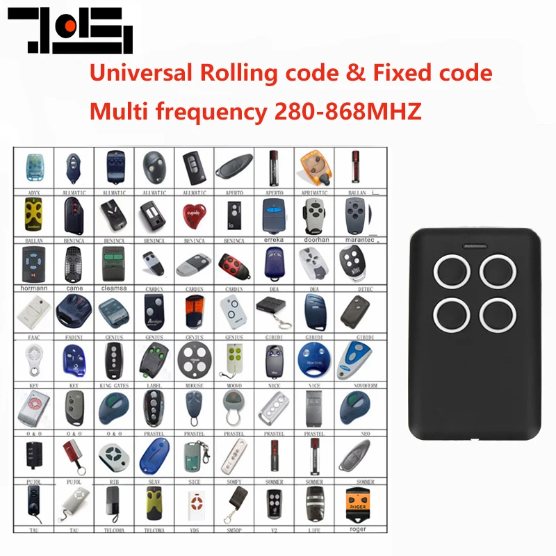 

1pc Multi Frequency brand rolling code remote control Auto-Scan 280mhz - 868mhz duplicator receiver gate control garage command