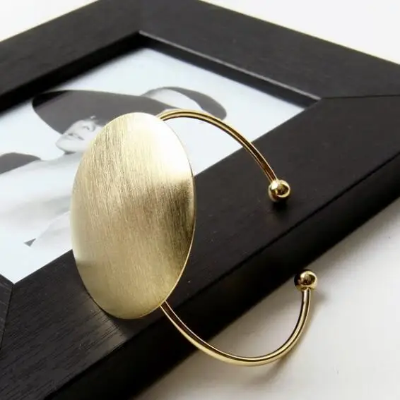 New Arrival Open Brushed Big Round Cuff Bangles for Women