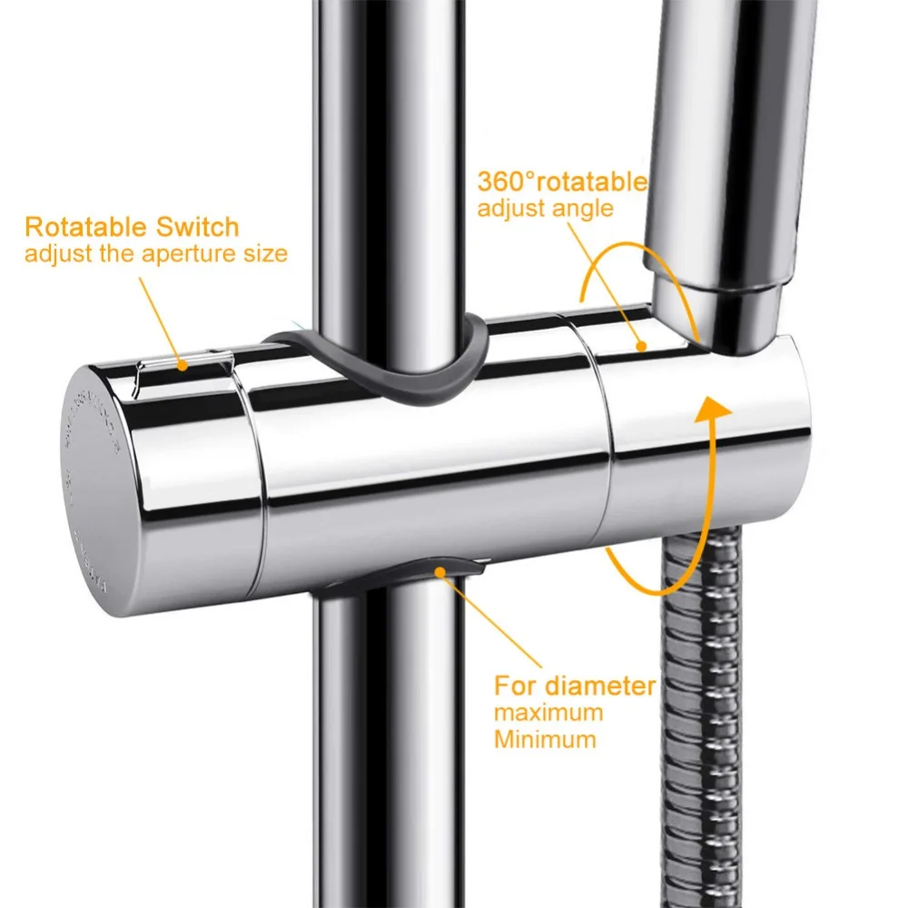 Регулируемый 18~ 25 мм ABS хромированный пластиковый держатель для душевой направляющей зажим держатель для душевой головки кронштейн ползунок Монтажная Замена