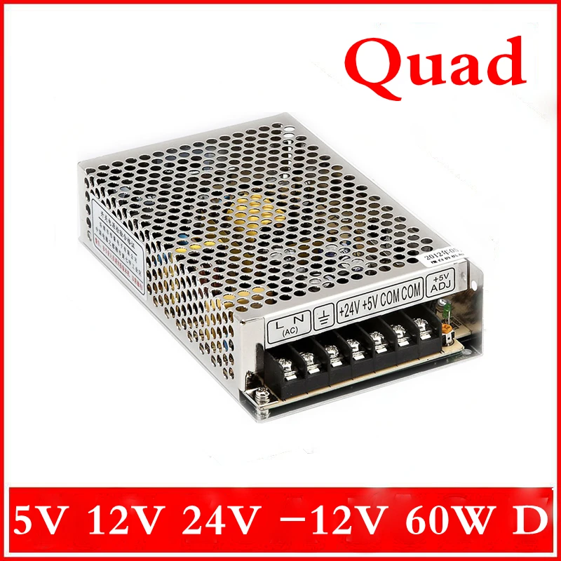 

60W D Quad output 5V 12V 24V -12V Switching power supply AC to DC SMPS