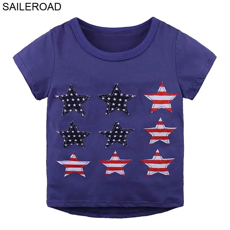 SAILEROAD/модные топы со звездами для маленьких мальчиков, футболки, Новая летняя одежда с короткими рукавами для малышей Детская одежда для мальчиков
