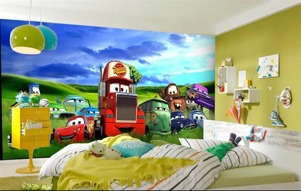 custom kids room photo mural 3d car wallpapers cartoon ...