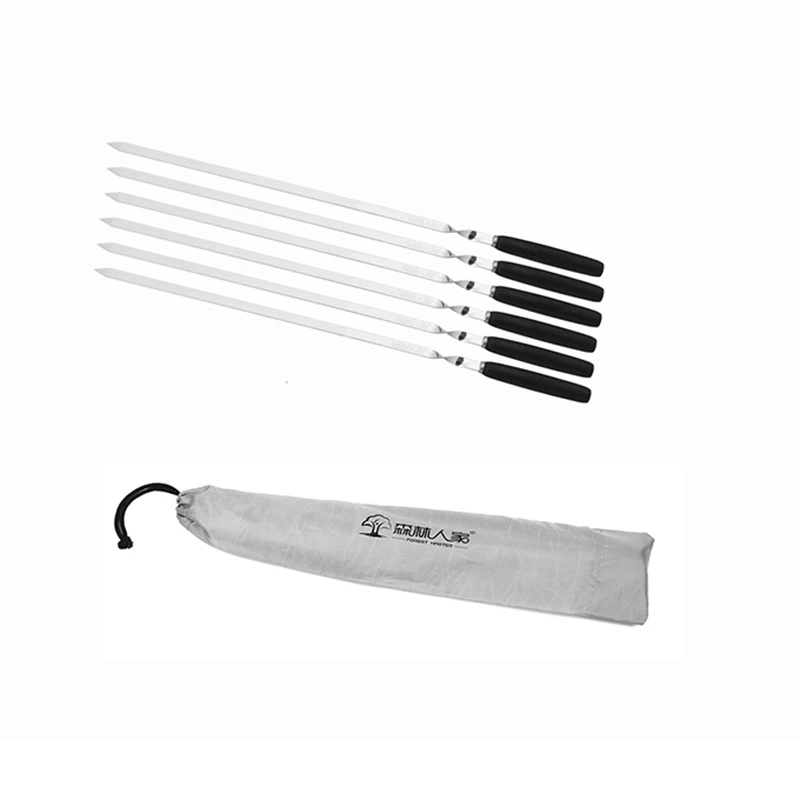 6 шт. набор для барбекю и мяса 21 дюйма|wooden barbecue skewers|barbecue skewersbarbecue fork |