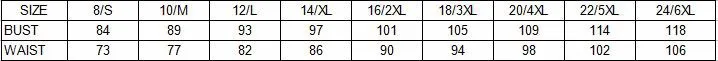 SIZE CHART DS140 6XL