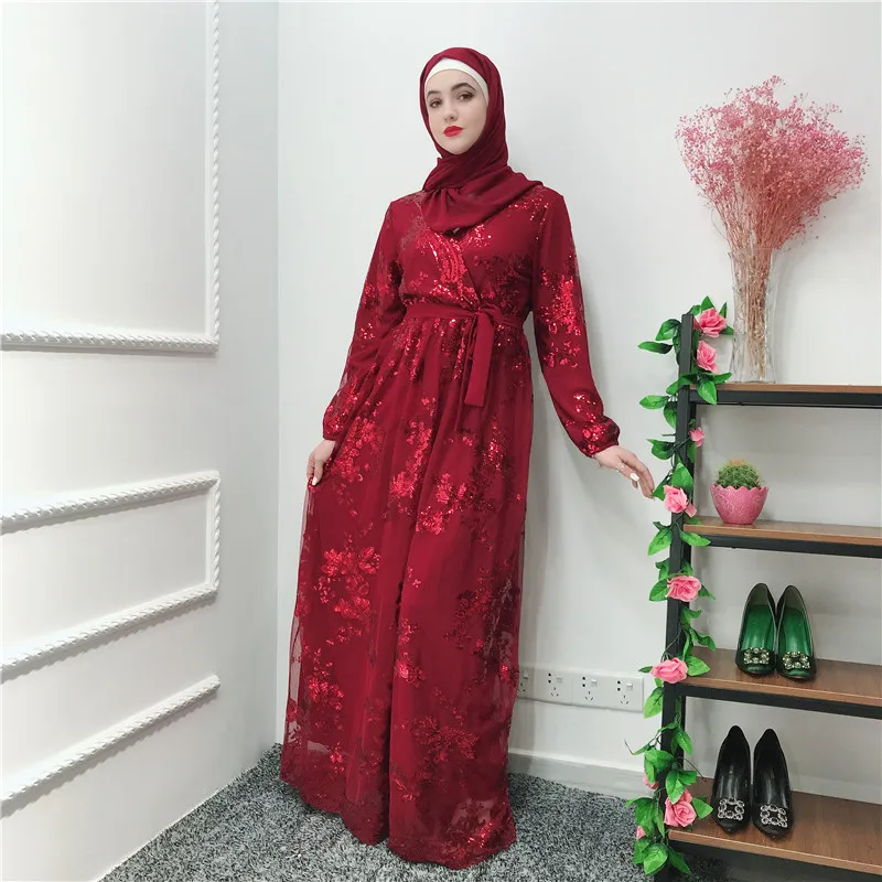 Роскошные мусульманские кружевные вышитые бронзовые abaya Полные платья кардиган KimonoLong халаты Jubah Ближний Восток Eid Рамадан исламский