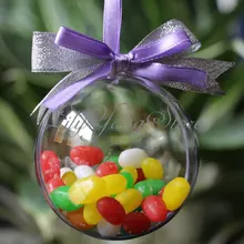 10cm Plastic Christmas Decorations Hanging Ball Bauble Candy Ornament Xmas Tree Outdoor Decor Clear Plastic Christmas