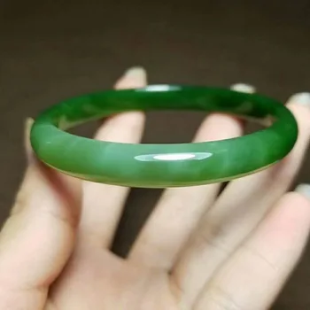 

H57#Russian material and Tian Yu ice bottom white plus green jasper thin strip bracelet