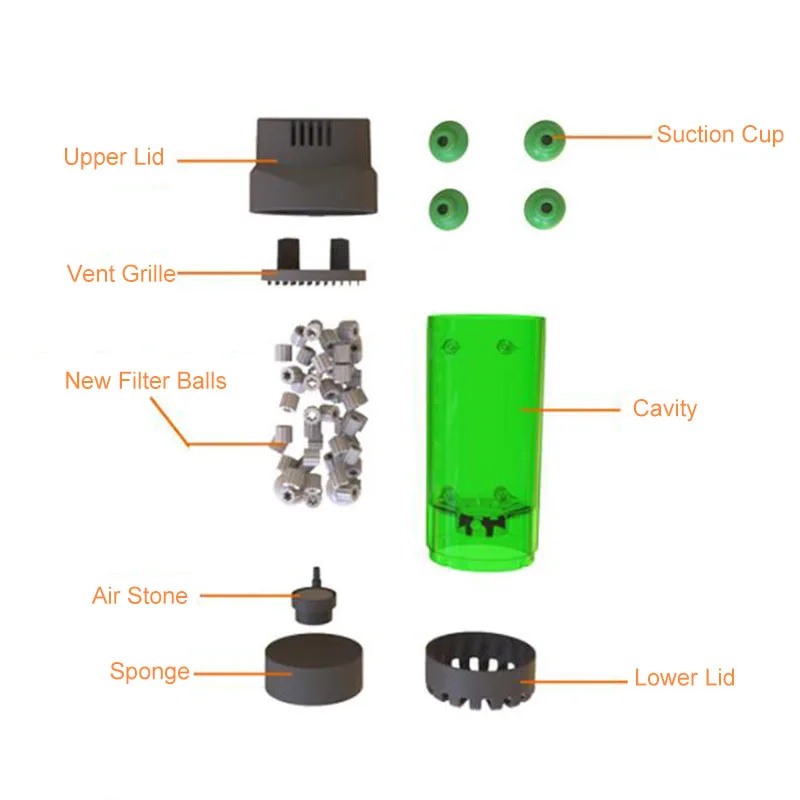 Аквариумный фильтр-аквариум, флюидизированная переносная кроватка фильтр пузырьковый биофильтр наполнитель с воздушным камнем и губчатым фильтром