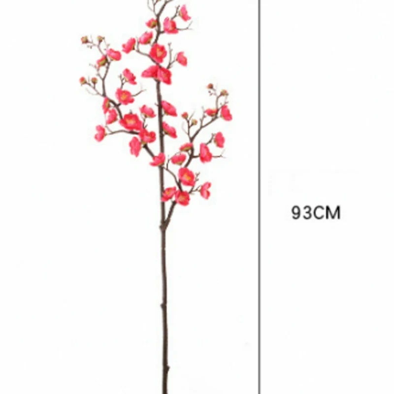93 см большие сливы вишни шелковые искусственные цветы Пластиковые Стволовые ветки сакуры домашний декор стола Свадебные украшения большие